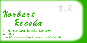 norbert recska business card
